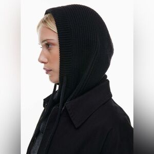 Aritzia black balaclava rib hood